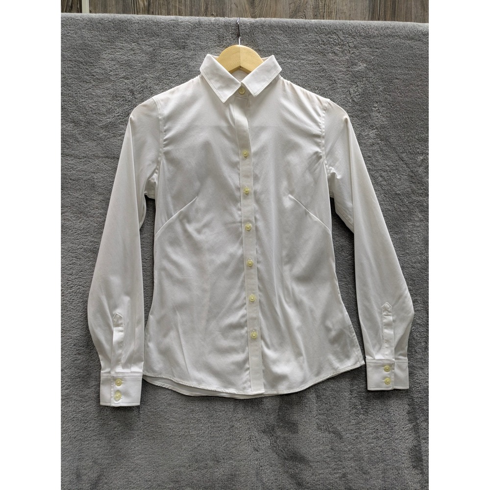 Classic Officecore Button Down Shirt Womens Size 0 White Banana Republic Fitted